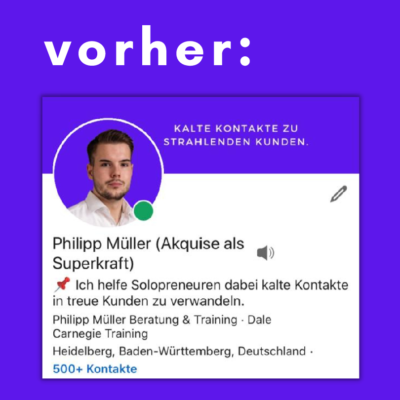 Evolution meines Profils als Verkaufscoach nach 10 Monaten LinkedIn - ein Artikel von Philipp Müller von Mueller Sales Vertriebs- und Verkaufscoaching in der nähe von Heidelberg